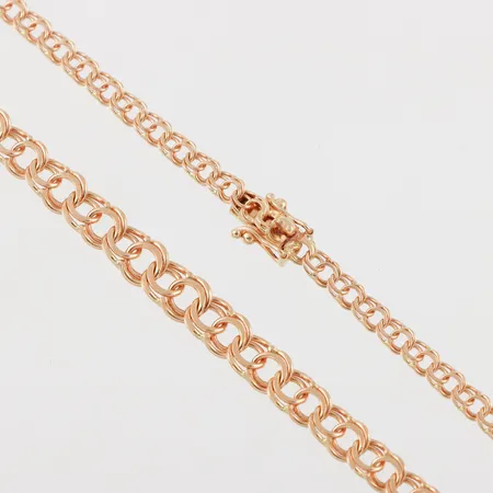 Collier 18k Bismarck Svedbom Guldproduktion AB Köping,längd ca 50 cm,bredd 3.6-6.3 mm. Vikt: 15,1 g