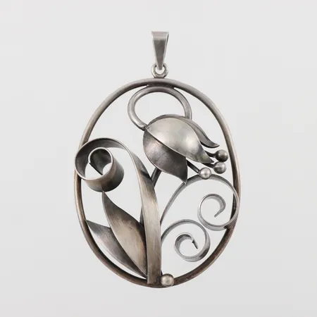 Hänge Silver Kaplan Stockholm otydlig årsstämpel,höjd ca 55 mm. Vikt: 15,5 g