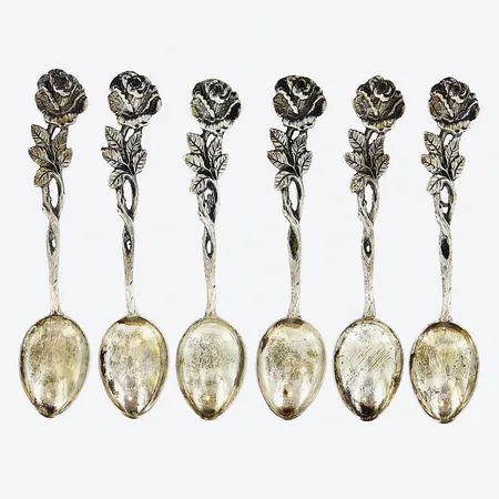 6 moccaskedar Rosen, 95mm, silver 830/1000. Vikt: 47,5 g