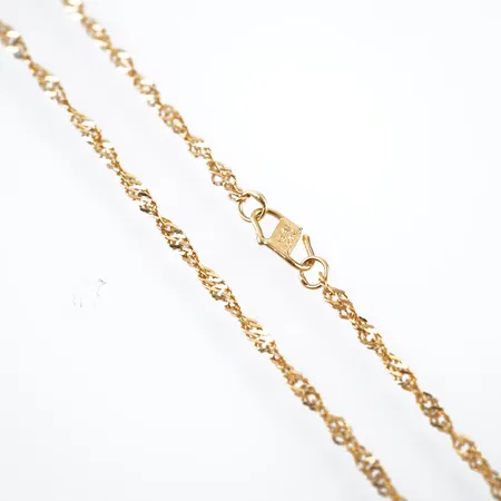 Halskedja, 46cm, bredd 3mm, 22k Vikt: 6,2 g