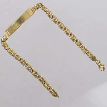 Armband med namnbricka, längd ca 21cm, bredd 6,9mm, 18K Vikt: 8,2 g