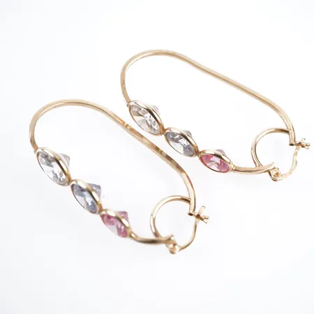 Örhängen m stenar, 45mm x 20mm, 14k Vikt: 6,7 g