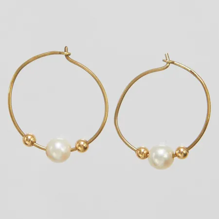 Örhängen, pärlor, 14K Vikt: 0,8 g