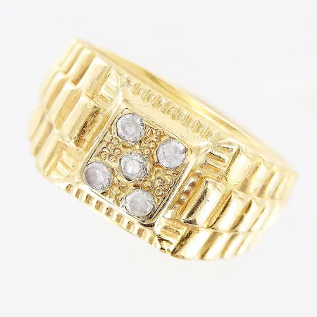 Klackring Ø17¼, vita stenar, bredd 4-11mm, defekter på stenar, 18K Vikt: 8,8 g