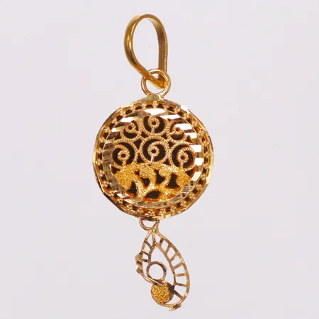 Hänge genombrutet mönster, 37mm, 21K  Vikt: 1,8 g