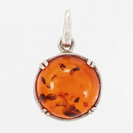 Hänge med bärnstensimitation Ø13mm, silver 925/1000 Vikt: 1,4 g
