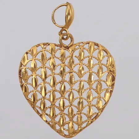 Hänge hjärta, filigranarbete, längd 40mm, bredd 30mm, 21K Vikt: 5,2 g