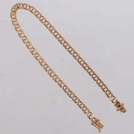Armband Bismarck, längd 19cm, bredd 3,8mm, en låsåtta saknas, 18K Vikt: 4,8 g