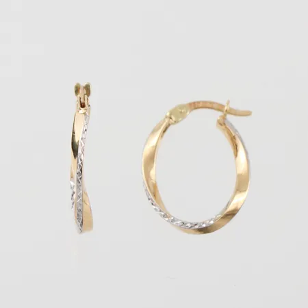 Örhängen paret röd och vitguld Guldfynd AB, höjd ca 20 mm,18k. Vikt: 1,2 g