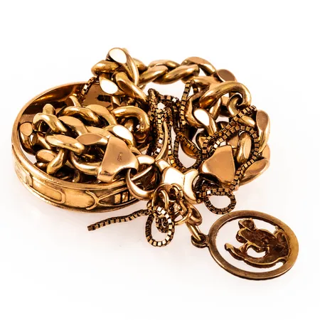 Diverse defekt guld 18K 24,7g.