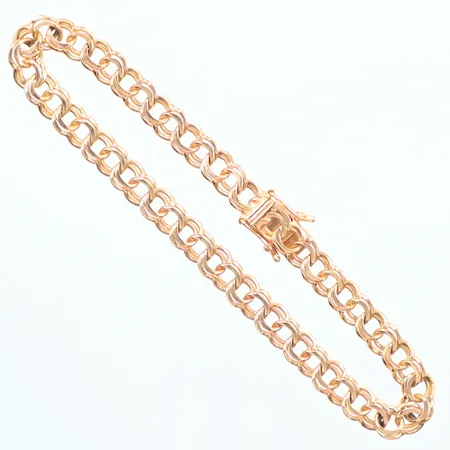 Armband Bismarck längd 19cm, bredd 5,6mm, Stockholms Stads Arbetsvårdsbyrå, år 1991, kistlås, 18K Vikt: 10,8 g