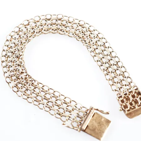 Armband x.länk, 16cm, bredd 12mm, 18k Vikt: 10,7 g