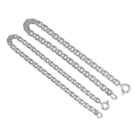 Armband Bismarck, silver 925/1000, 2 stycken, längd 18 cm, bredd 3,5 resp. 4,5 mm Vikt: 7,2 g