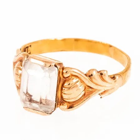 Defekt ring 18K med vit sten 2,6g bto.