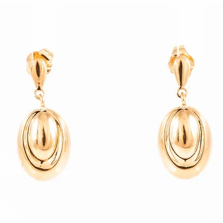 Örhängen i 18K guld. De är 19 mm långa och väger 0,9g. 