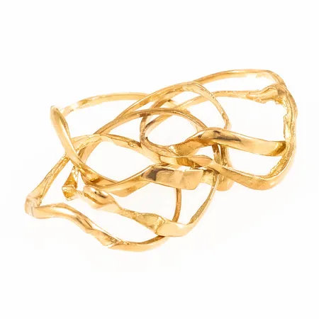 Opusslad 6-delars pusselring i 18K guld. Förmodligen i storlek 19 om man lyckas få ihop den. 5,9g.