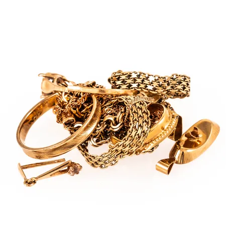 Diverse defekt guld 18K 14,9g.