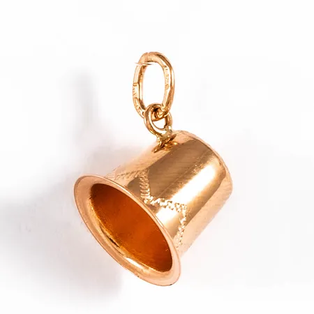 Hänge fingerborg i 18K guld. Det är 16 mm långt inkl. ögla och väger 0,8g.