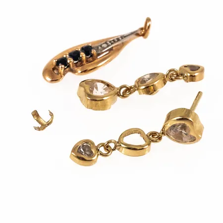 Diverse defekt guld 18K 1,7g bto.