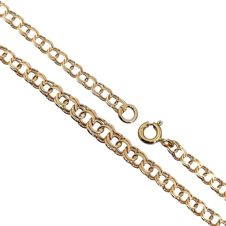 Halskedja Bismarck, 18K guld, doserad modell, Guldfynd (GFAB), längd 41,5 cm, bredd 3 - 4,3 mm, fint skick Vikt: 5,1 g