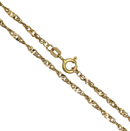 Halskedja Singapore, 18K guld, Guldfynd (GHA), längd 51,5 cm, bredd 2 mm, fint skick  Vikt: 4,5 g