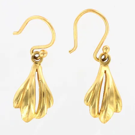 Ett par örhängen 25mm, bredd: 8,5mm, 18K  Vikt: 2,3 g