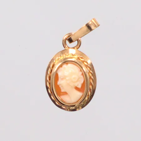 Caméhänge längd 1,8cm, bredd 9mm, 18K.  Vikt: 0,6 g