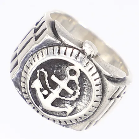  Ring med ankare stl 17 bredd 5-17mm silver 925/1000 Vikt: 14,2 g