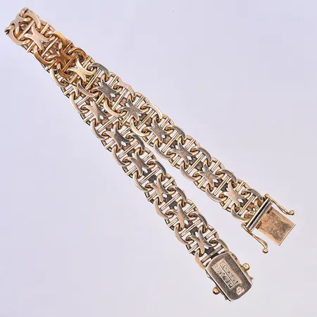 Armband X-länk, längd 19 cm, bredd 9 mm, 18K. Vikt: 24,1 g