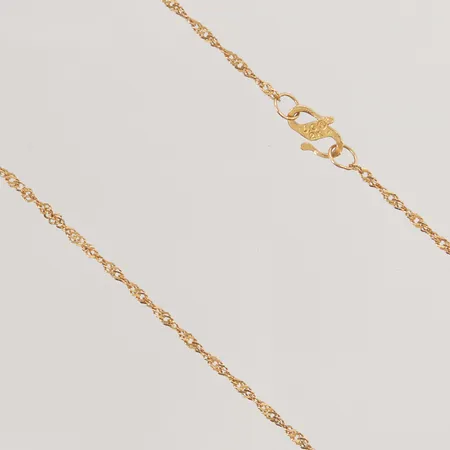 Kedja Singapore 56cm, bredd:1mm, 21K 2,8g.