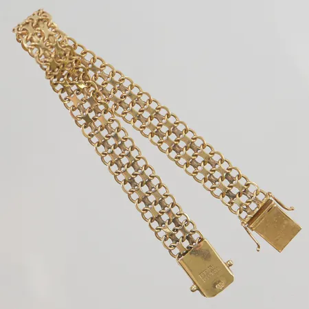 Armband x-länk, 18,5cm, bredd:10mm, 18K 17,8g.