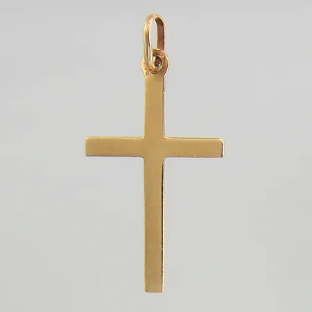 Hänge kors med mönstrad dekor, 33x11,8mm, repig, 18K Vikt: 1,4 g