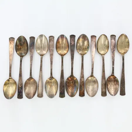 12 Bordskedar 18cm, modell Rosenholm, Silver 830/1000 Vikt: 491,4 g