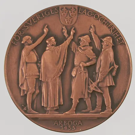 Minnesmedalj, För Sveriges lag och frihet Arboga 1435, 1985, brons, etui.
