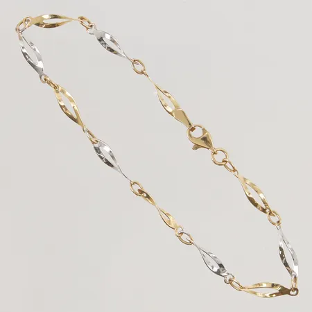 Armband 19cm, bredd:3mm, guld/vitguld, GHA, 18K 2,9g.