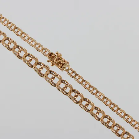 Collier 18k Bismarck,Svedbom Köping,längd ca 42.5 cm,bredd 3.6-7.2 mm. Vikt: 12,6 g