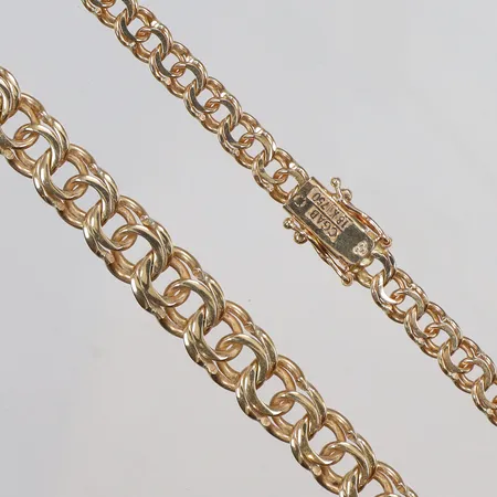 halskedja doserad Bismarck, längd 50cm, bredd 4-6mm, 18K Vikt: 30 g