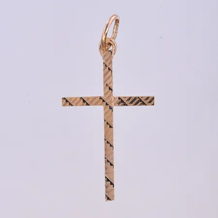 Hänge Kors, längd 30 mm, bredd 15 mm, 18K. Vikt: 0,6 g