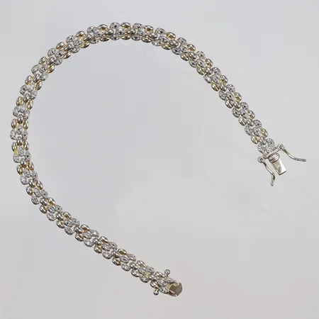 Armband tvåfärgat 18,5cm bredd 5mm silver 925/1000 Vikt: 9,8 g