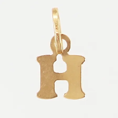 Hänge bokstav "H", längd: 11mm, 18K Vikt: 0,1 g