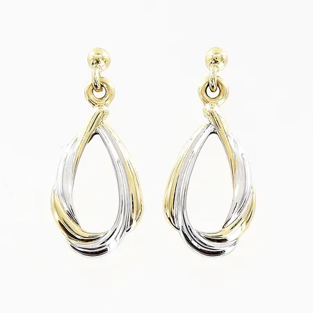 Ett par örhängen, 8,5x20mm, vit/gulguld, 18K Vikt: 1,1 g