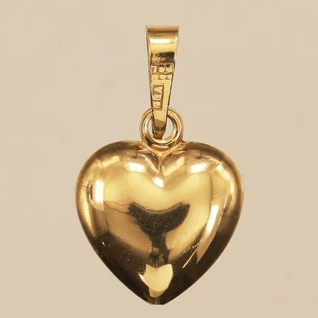 Hänge hjärta, längd 17mm inklusive ögla, bredd 10mm, GHA, 18K  Vikt: 0,5 g