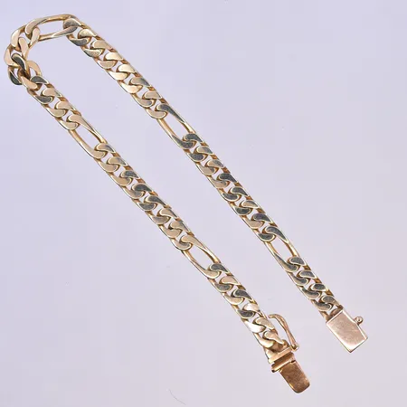 Armband Figaro, längd 18,5 cm, bredd 5 mm, 14K. Vikt: 11,6 g