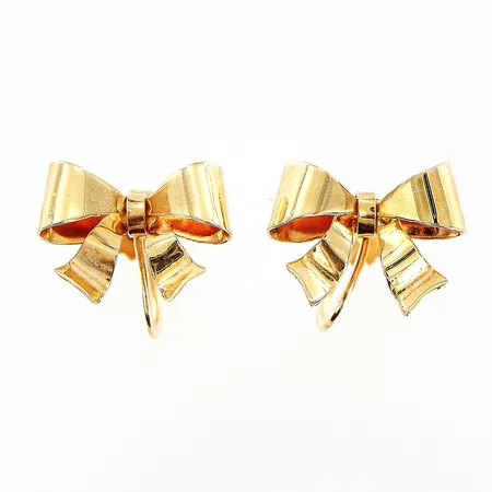 Ett par örhängen rosetter, 12x17mm, skruvlås, 18K Vikt: 3,1 g