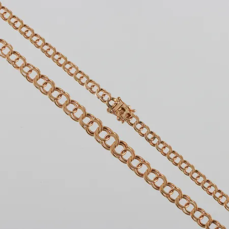 Collier 18k,Bismarck,Bergmans Guldvaror Arboga,längd ca 51 cm,bredd 4.3-6.8 mm. Vikt: 17,4 g