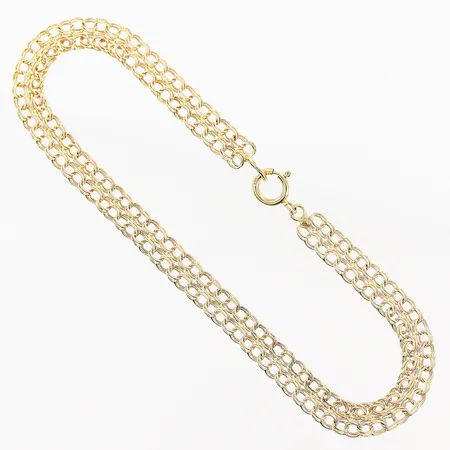 Armband Bismarck, 2-radigt, 18,5cm, bredd 5mm, 18K Vikt: 3,5 g