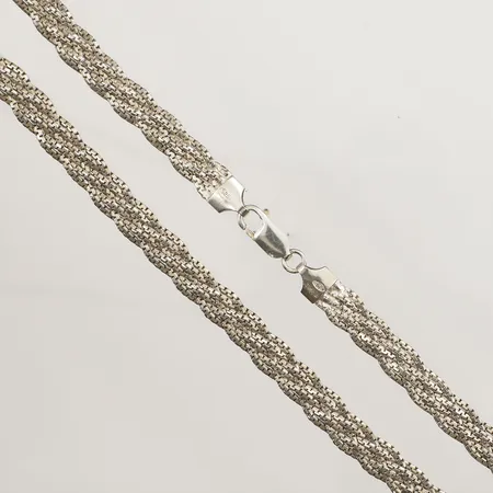 Collier flätat, längd 45cm, bredd 7,2mm, 925/1000 silver Vikt: 17,3 g