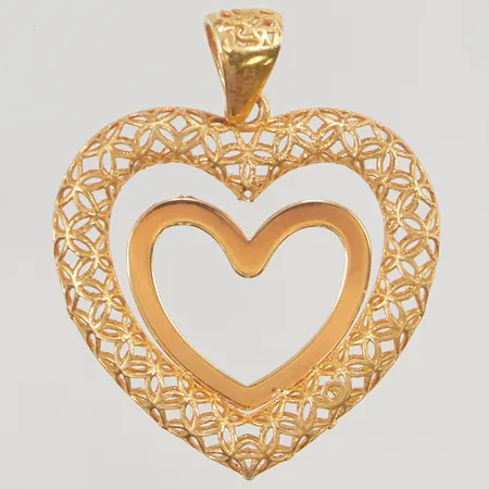 Hänge "hjärta" 27mm, 21K 3,7g.