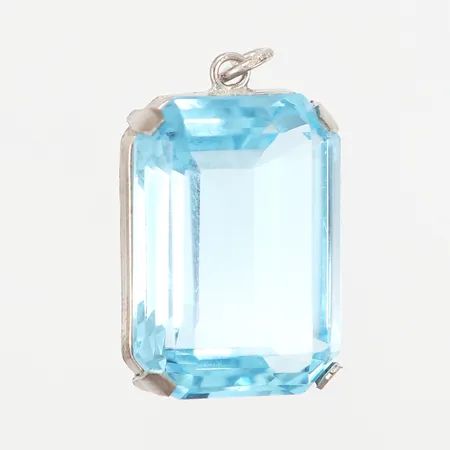 Hänge med trappslipad blå sten, höjd 25mm, bredd:18mm, 830/1000 Silver  Vikt: 8,7 g