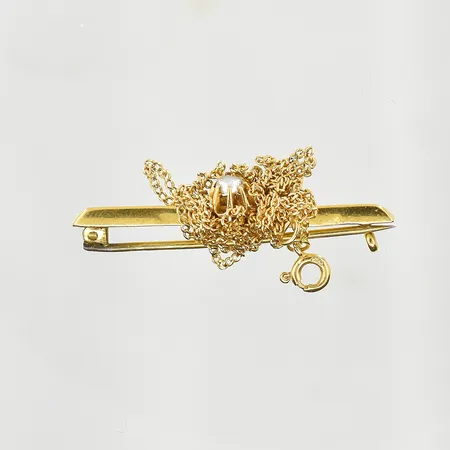 Diverse defekt guld med pärla, 18K. Vikt: 3,4 g